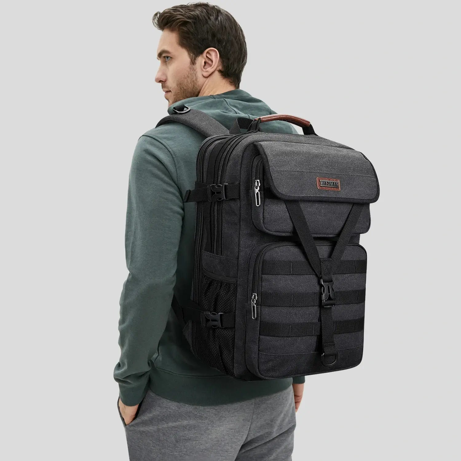 Men’s Canvas Travel Backpack TSA Vintage Carry-On Bag A8012