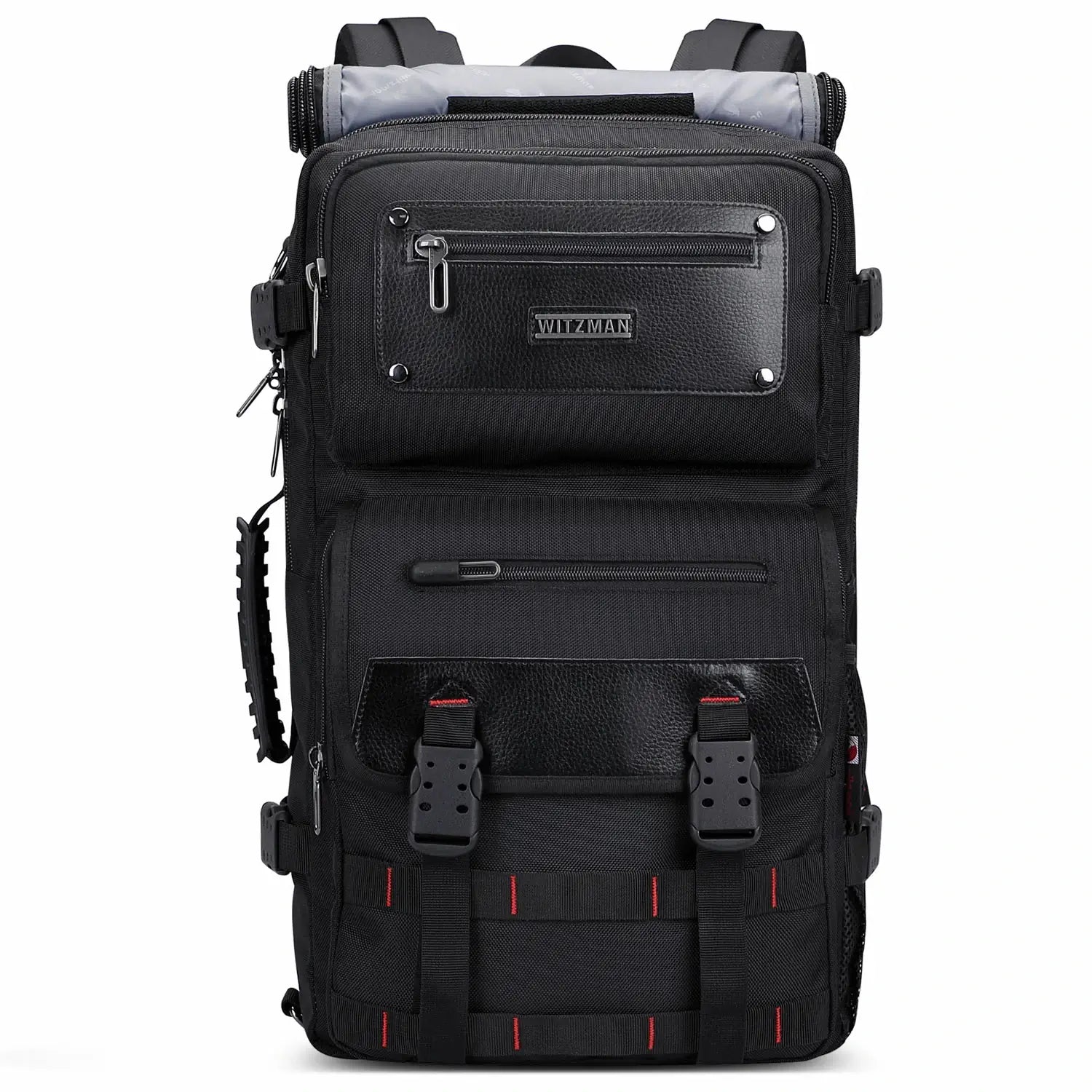 WITZMAN 45L convertible nylon travel backpack for men with USB port and multiple compartments b685