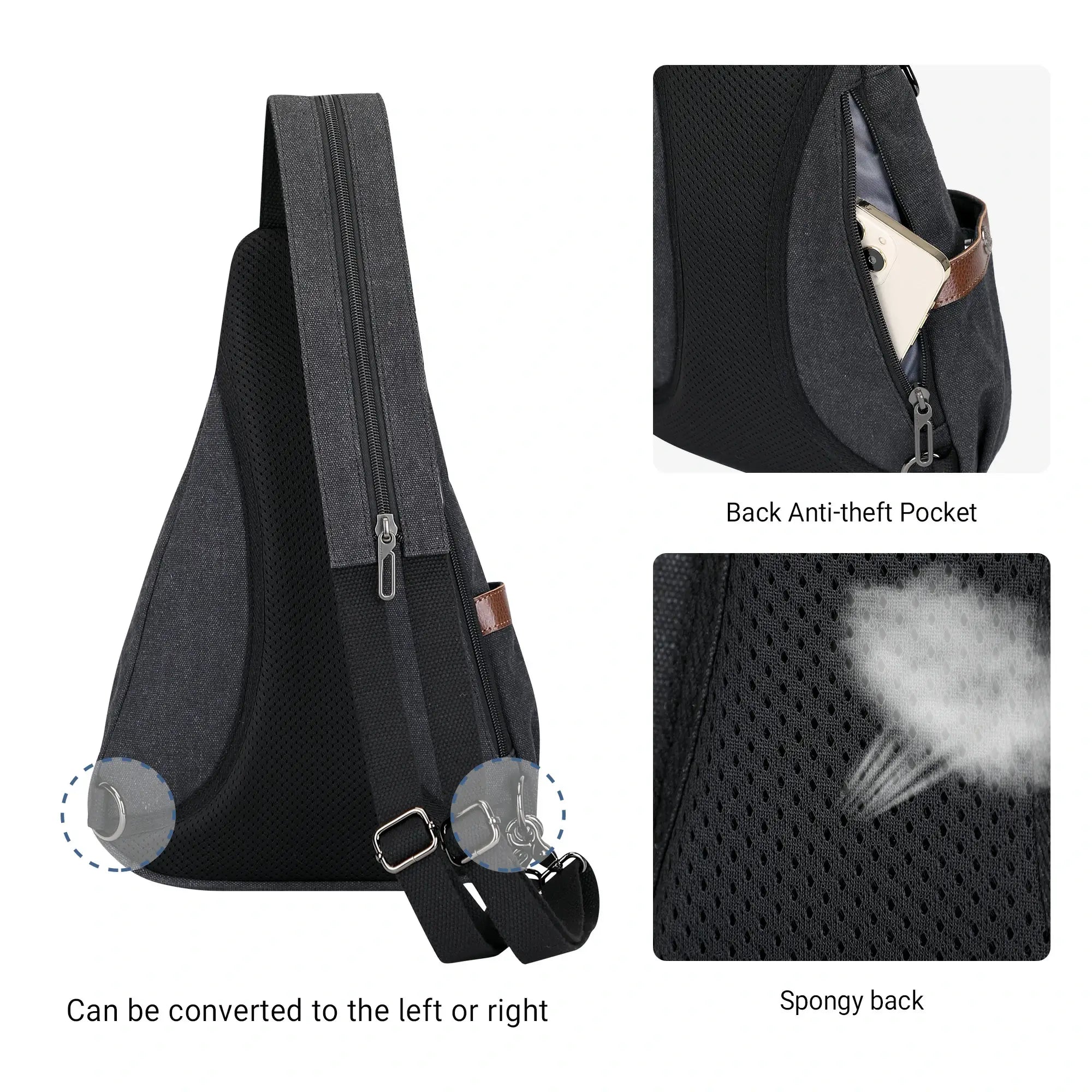 a8004 Canvas Sling Bag for Men Women #color_black