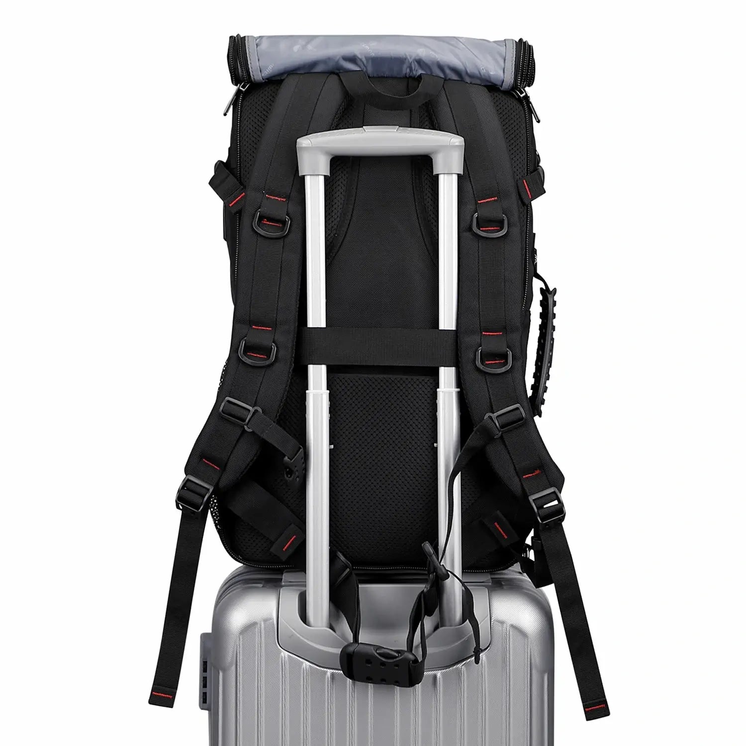 WITZMAN 45L convertible nylon travel backpack for men with USB port and multiple compartments b685