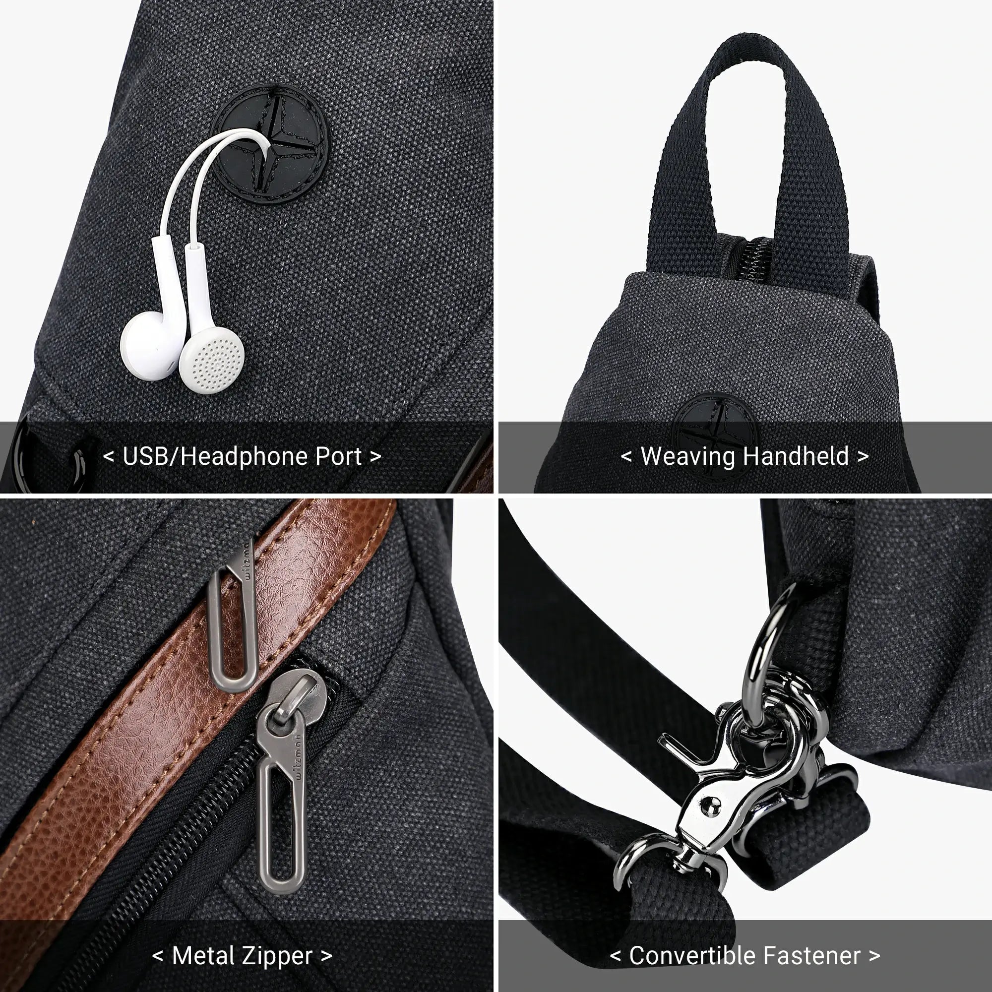 a8004 Canvas Sling Bag for Men Women #color_black