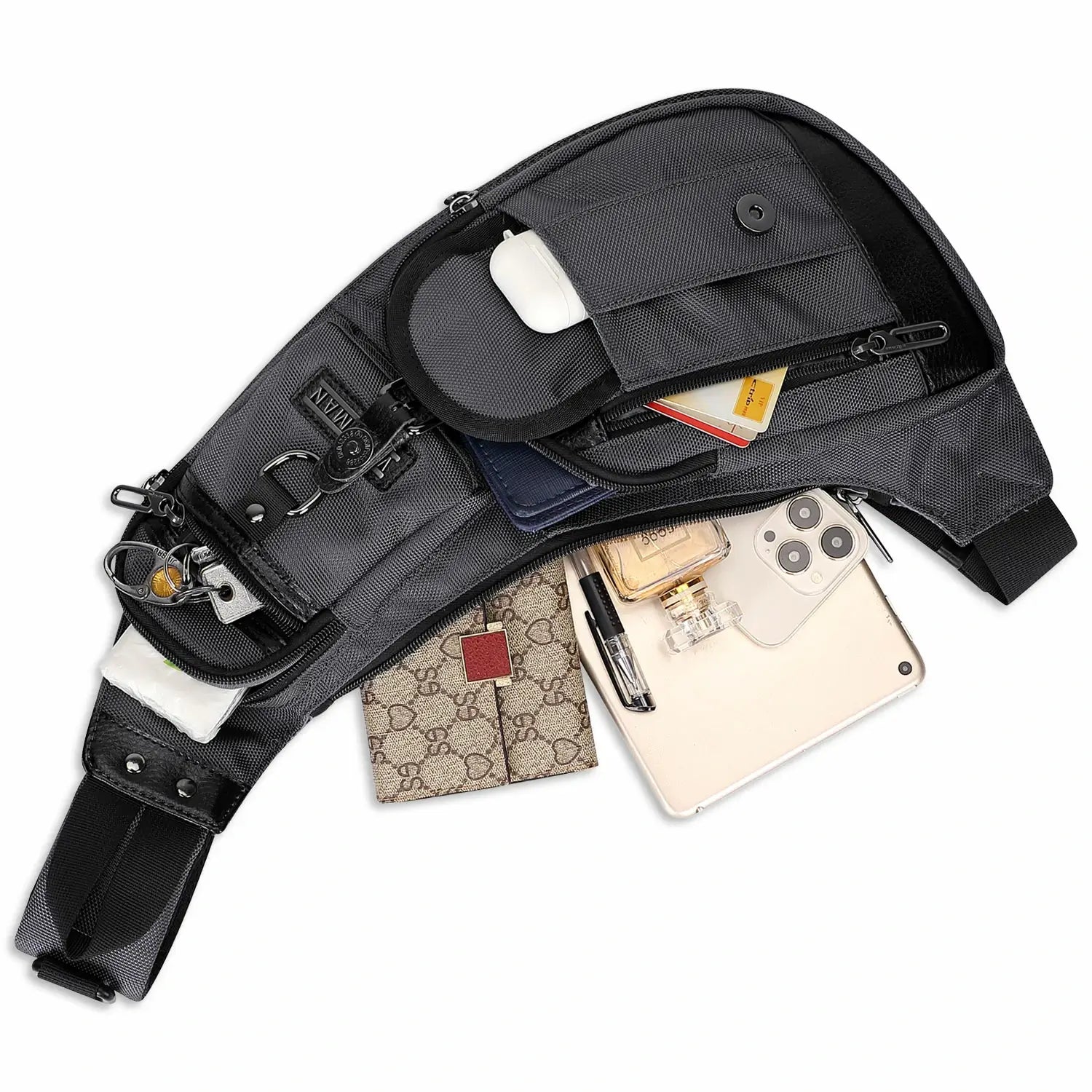 witzman b702 travel sling bag sliver grey