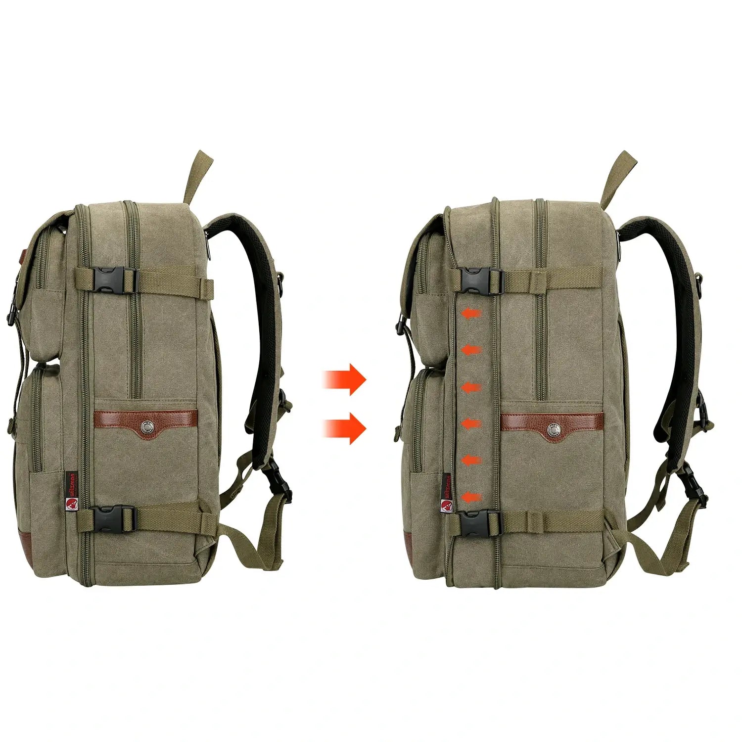 Black Canvas Travel Backpacks a6617-3 #color_green