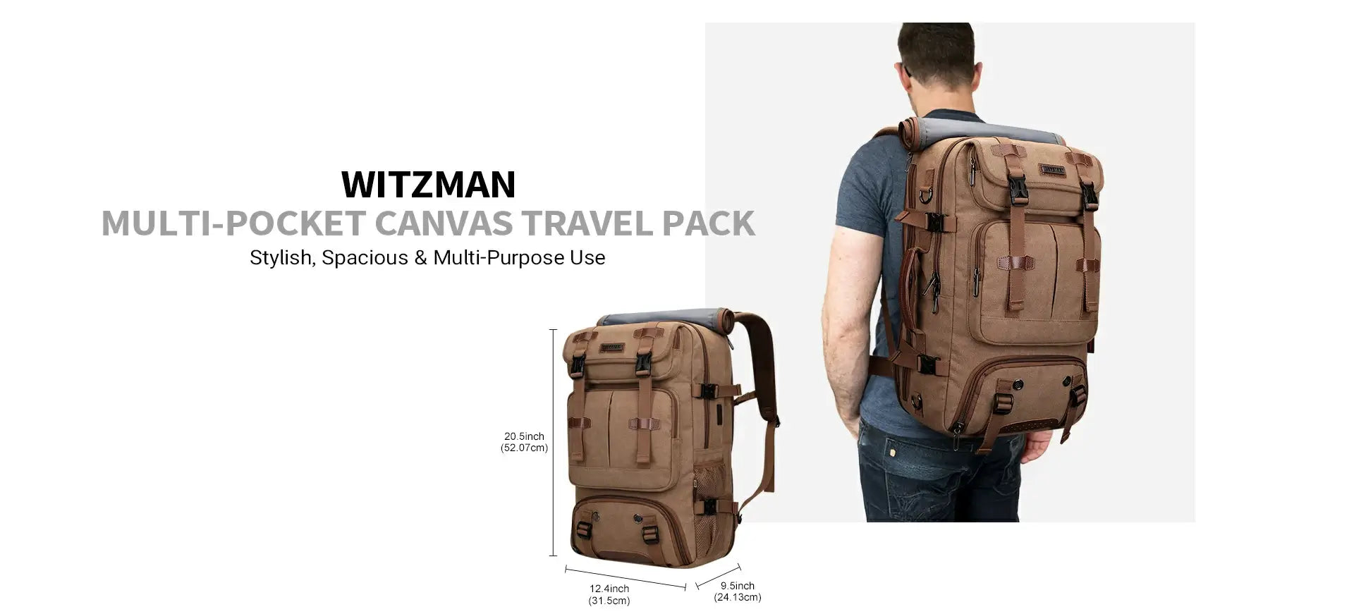 40L travel backpack for men and women with casual flap design, ideal for vacation or international air travel