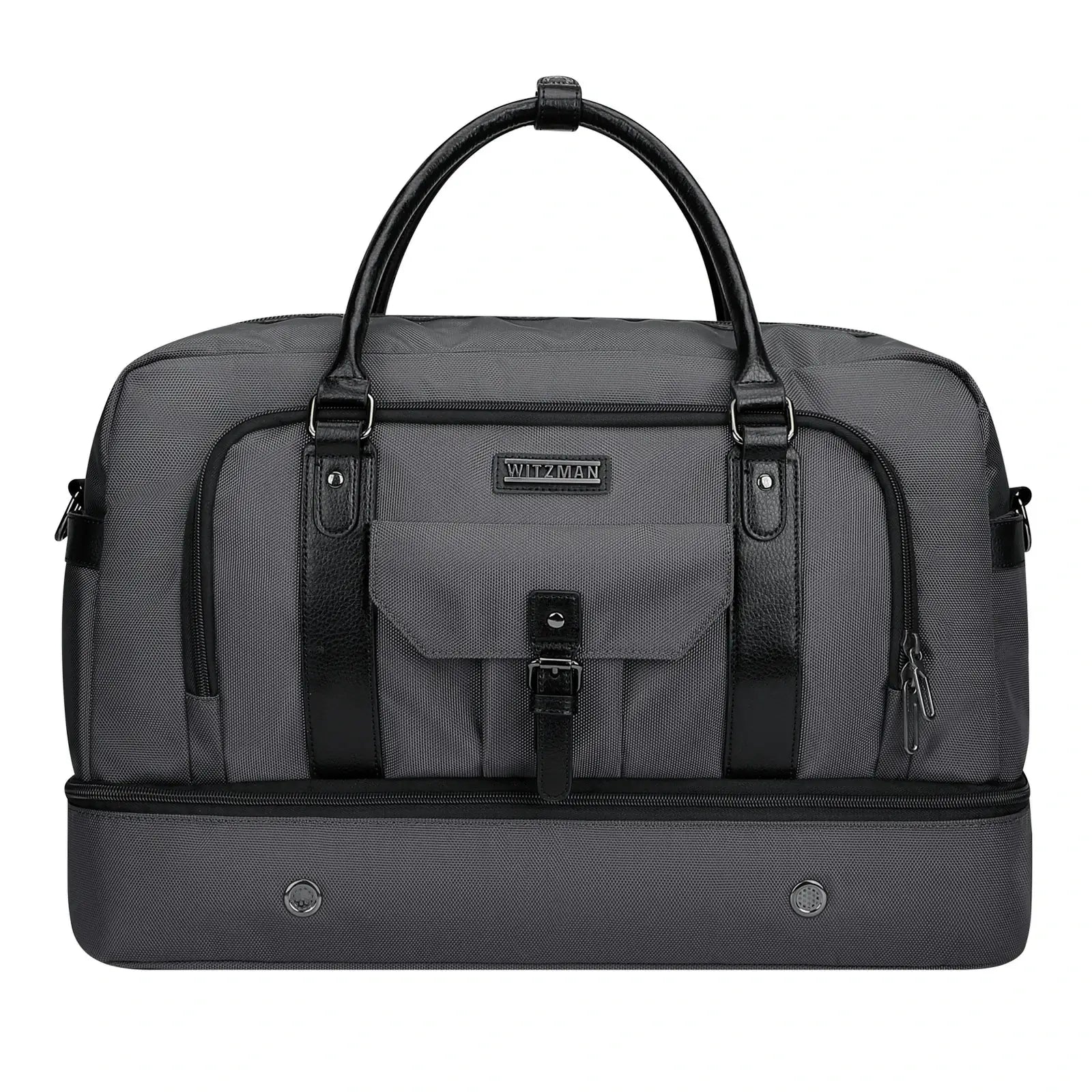 High-end fashion travel nylon duffle bag set #color_grey