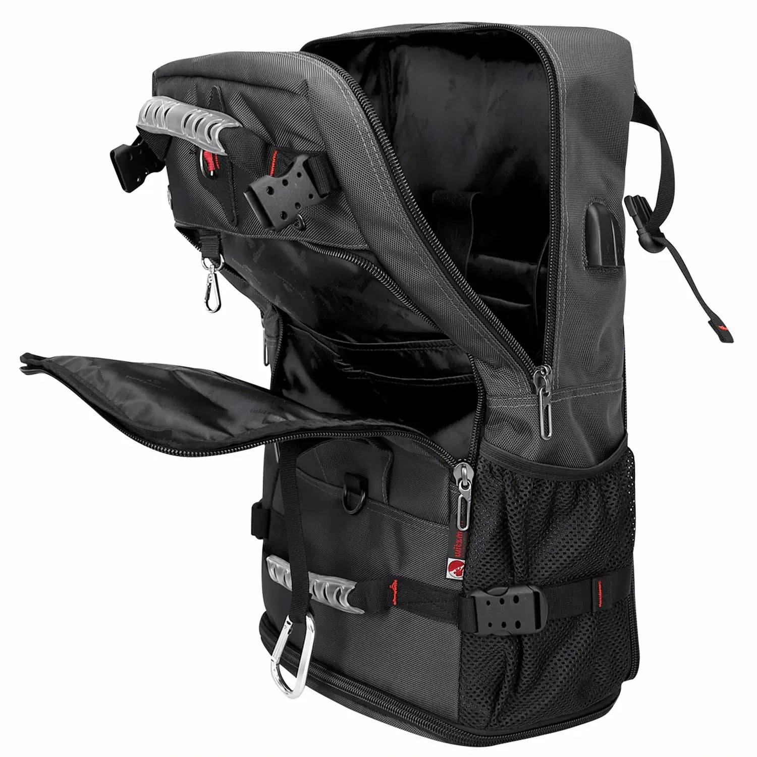 witzman b681 nylon travel backpack for men carry on bag #color_grey