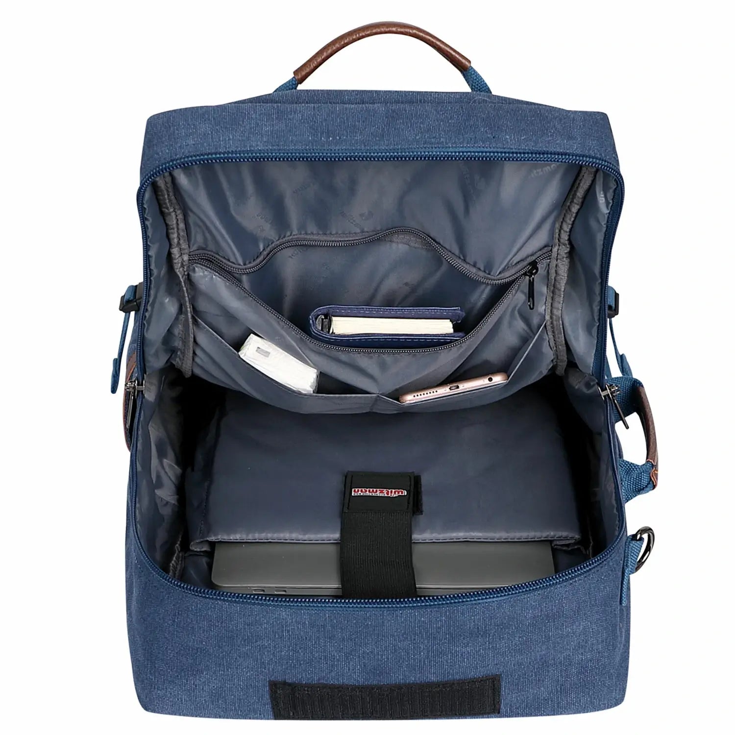 Travel Luggage Canvas Backpack for Men 22.5 inch green Rucksack blue