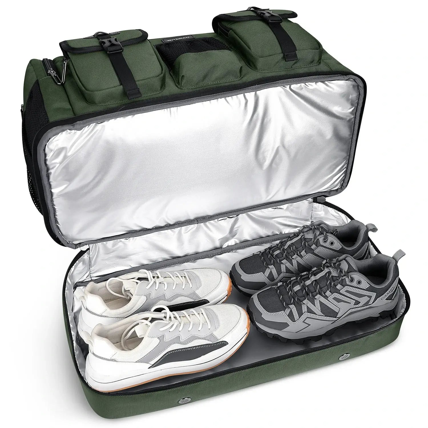 Double-Layer Duffel Bag Modern Split-Level Design with Bottom Shoe Compartment B723