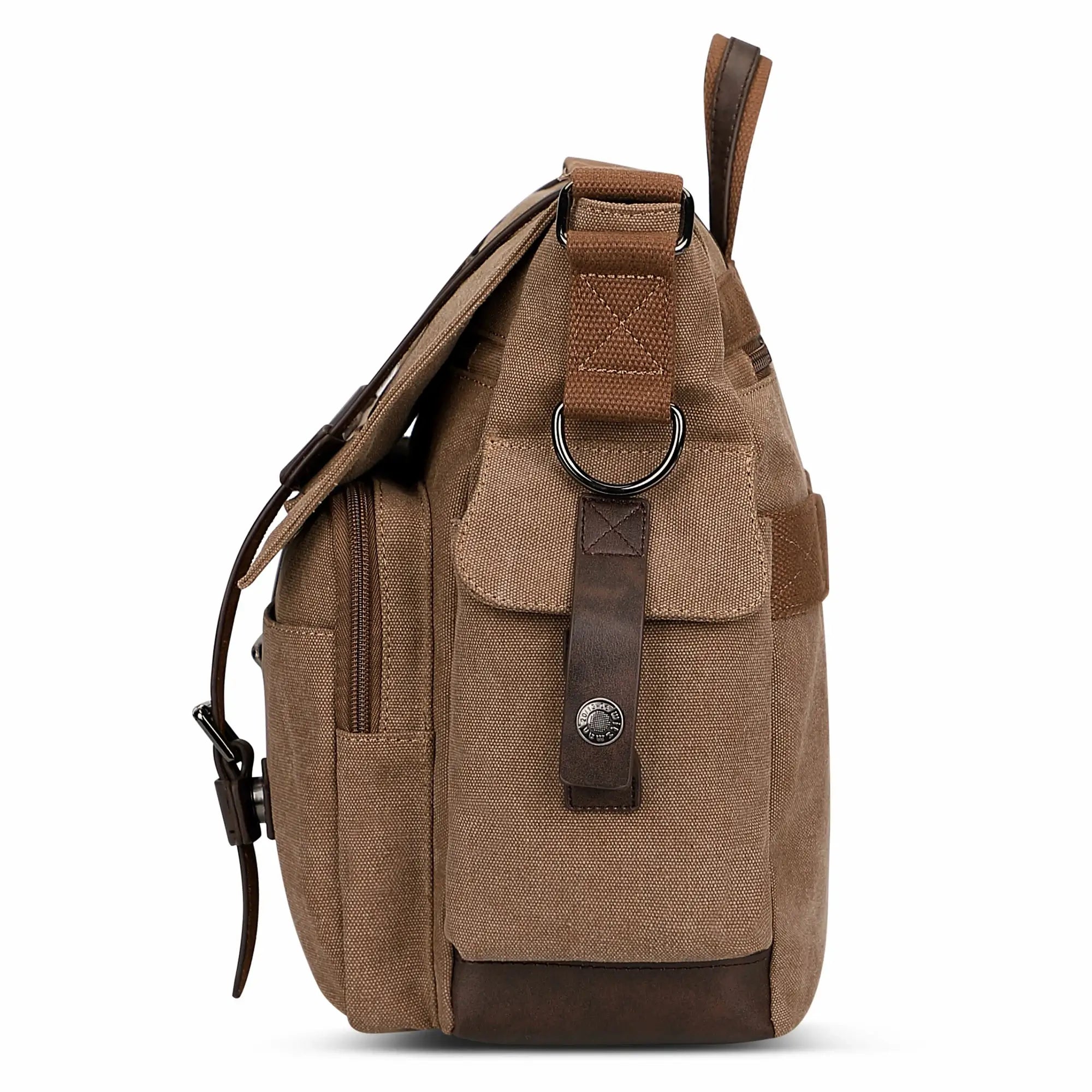 postman bag for men brown messenger bag canvas | WITZMAN