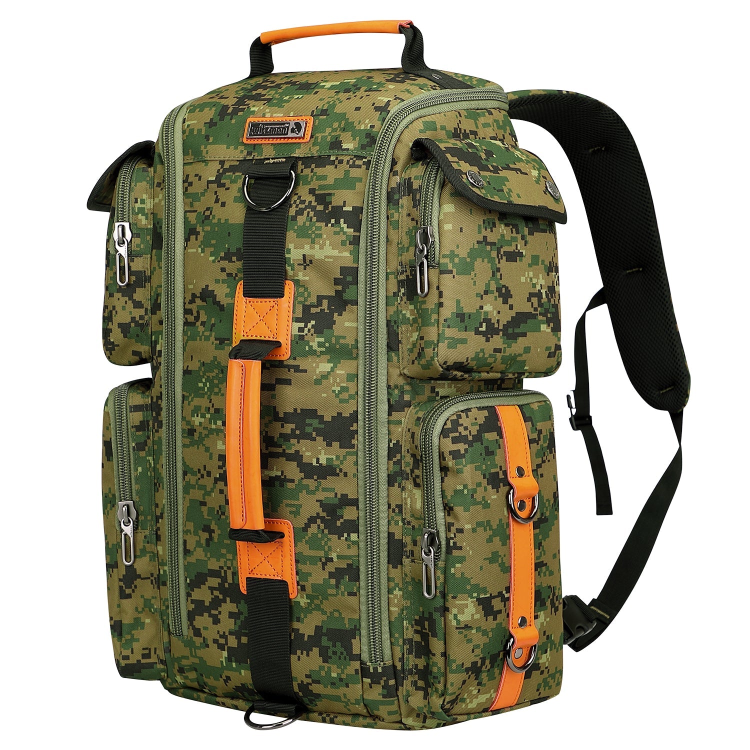 Camo Green Nylon Backpack
