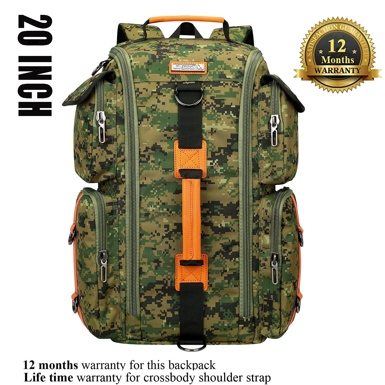 Camo Green Nylon Travel Backpack