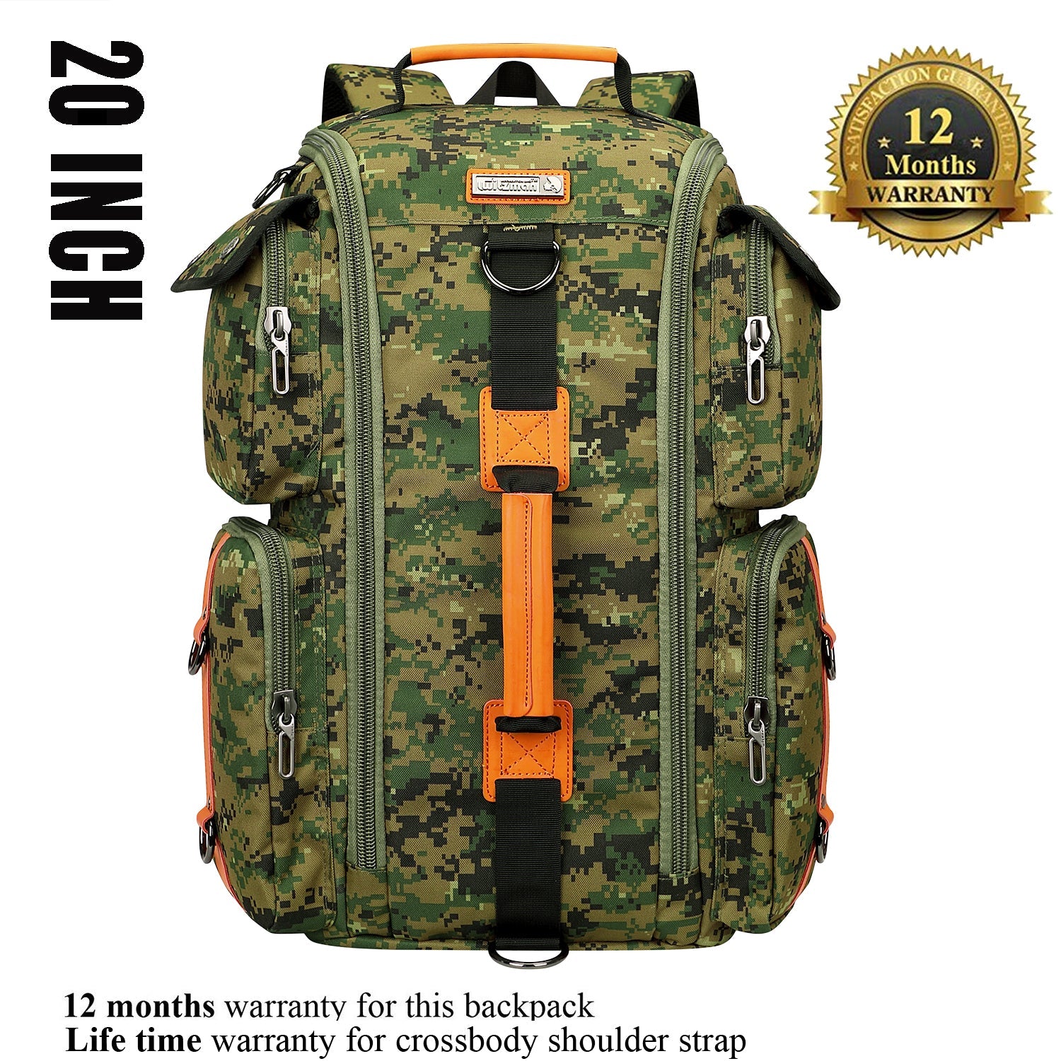 Camo Green Nylon Backpack