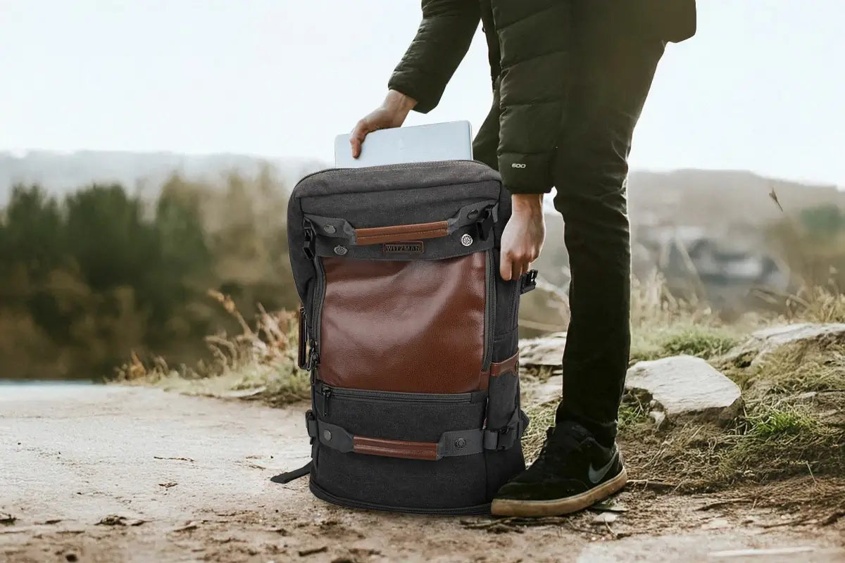 canvas vintage travel backpacks a2021-2 black