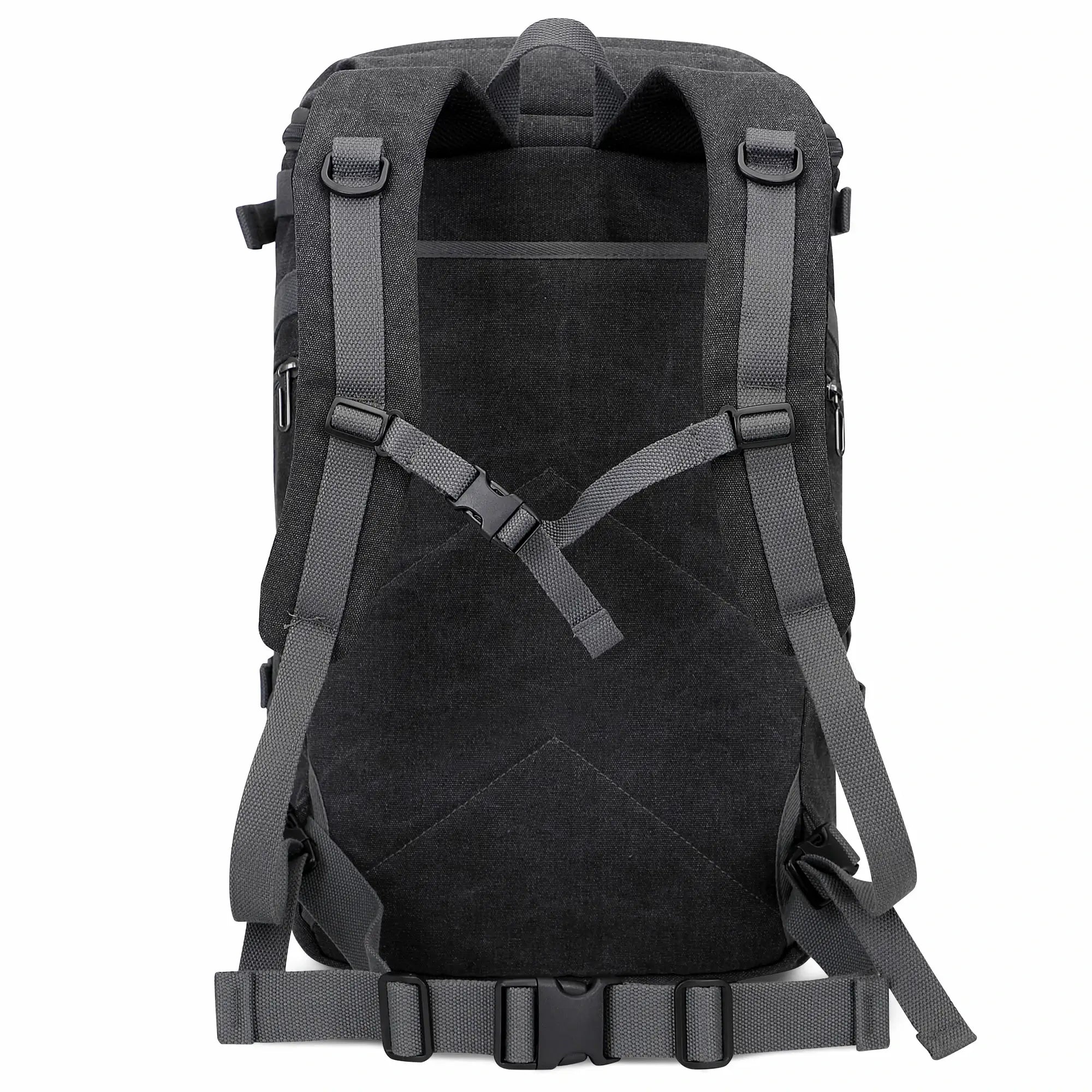 Vintage canvas travel backpack with shoe compartment and laptop sleeve – carry-on size a568-2 black