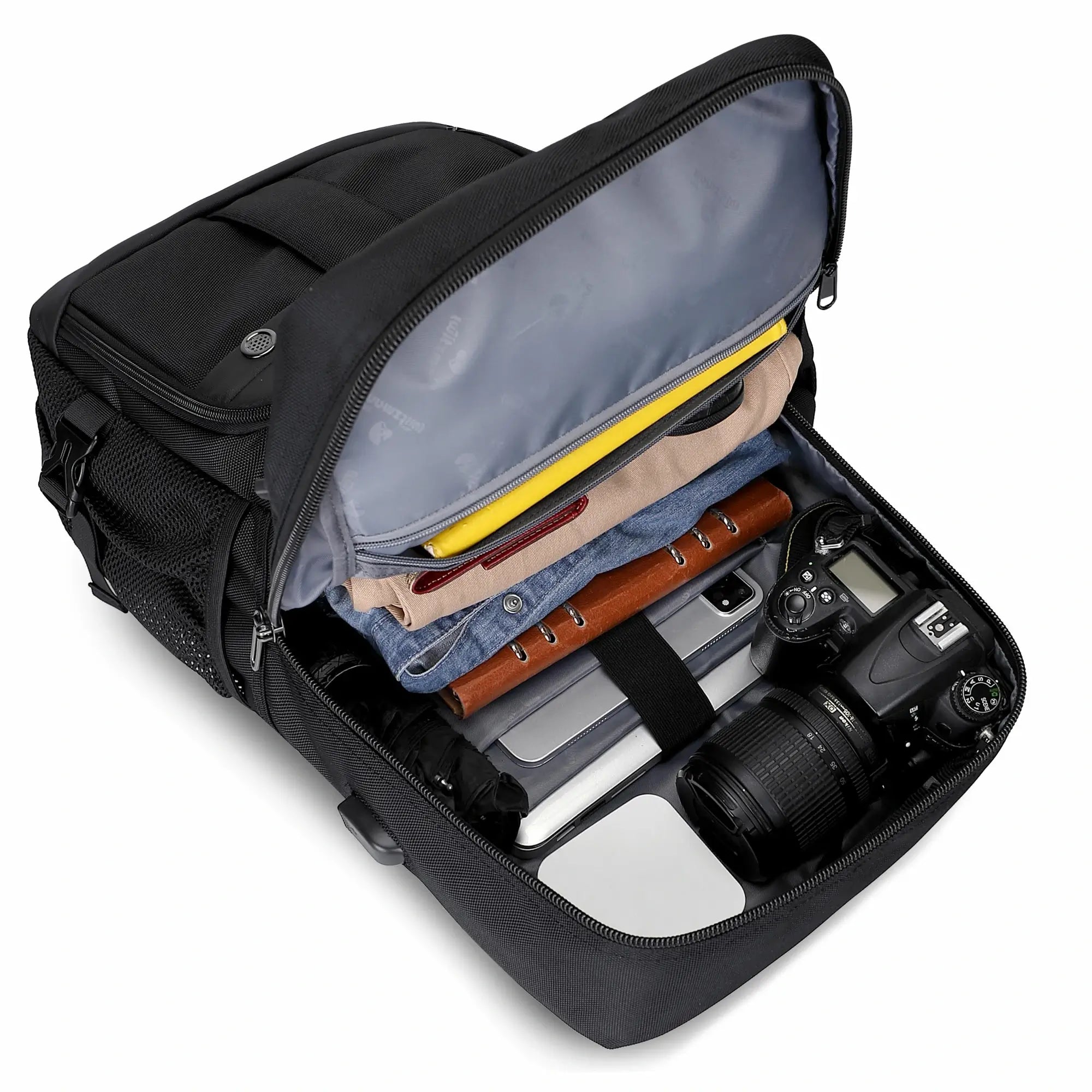 Sac à dos de voyage en nylon noir pour homme