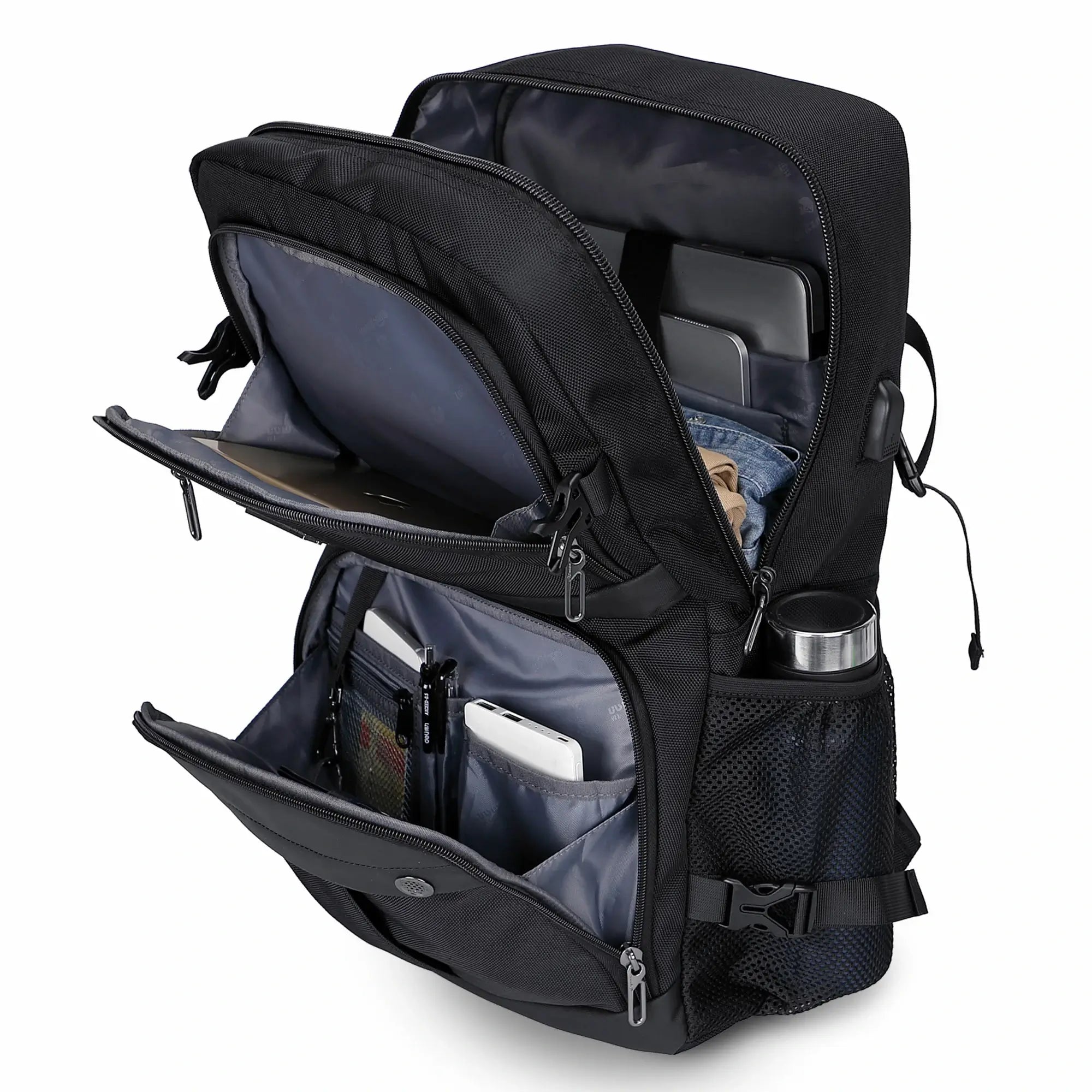 Sac à dos de voyage en nylon noir pour homme