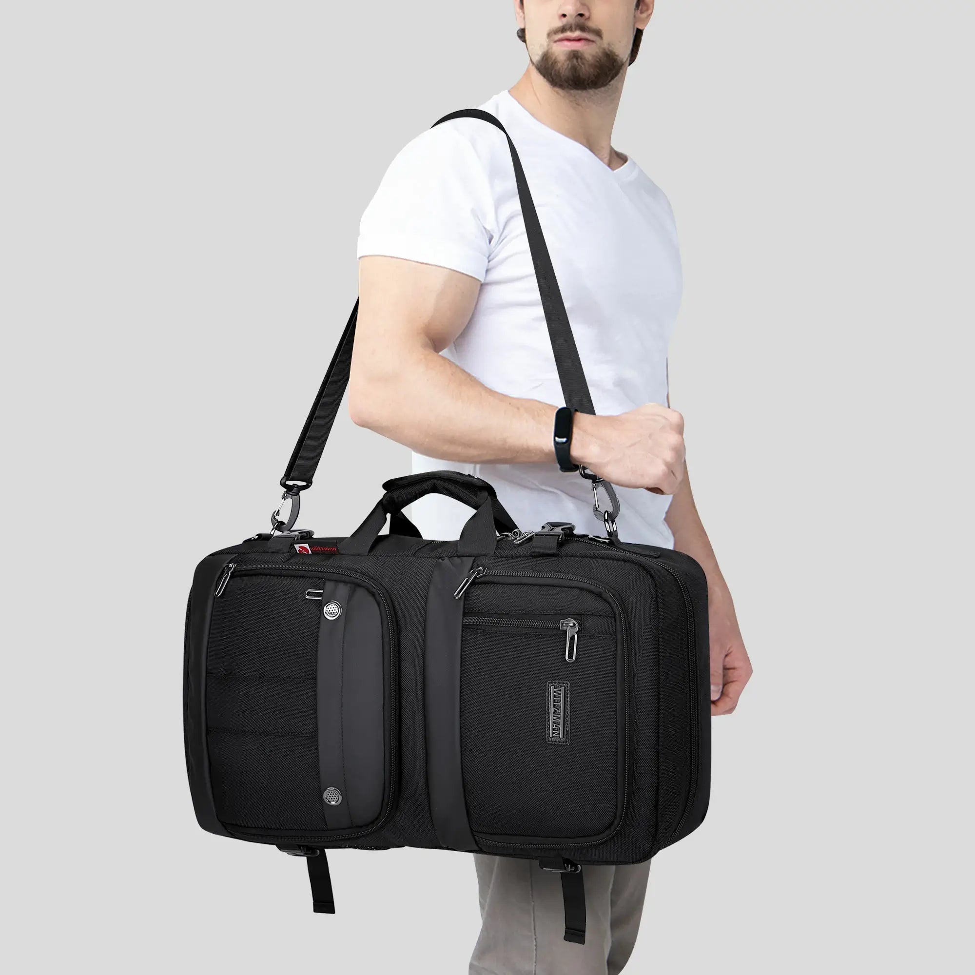 Sac à dos de voyage en nylon noir pour homme