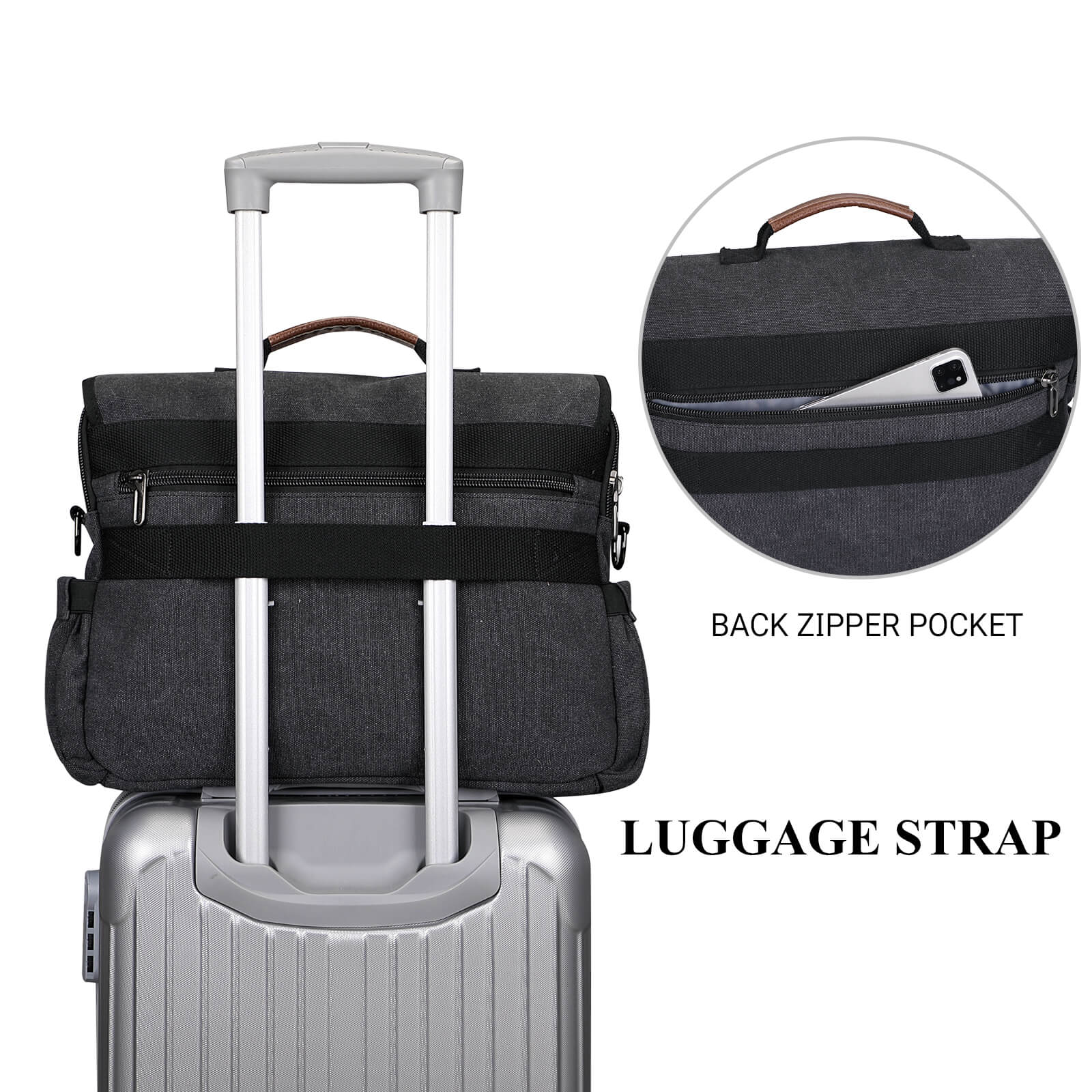 Black Canvas Messenger Bag