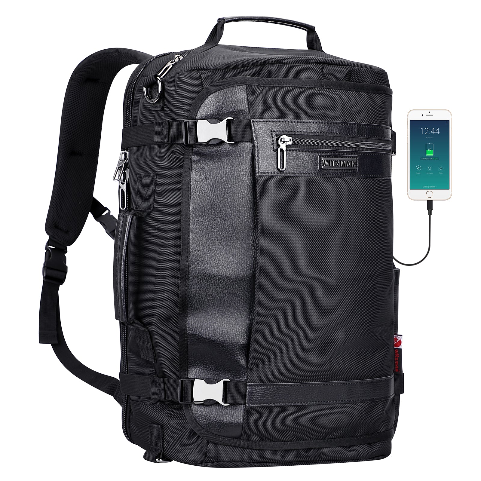 Black Nylon Travel Laptop Backpack B686 WITZMAN