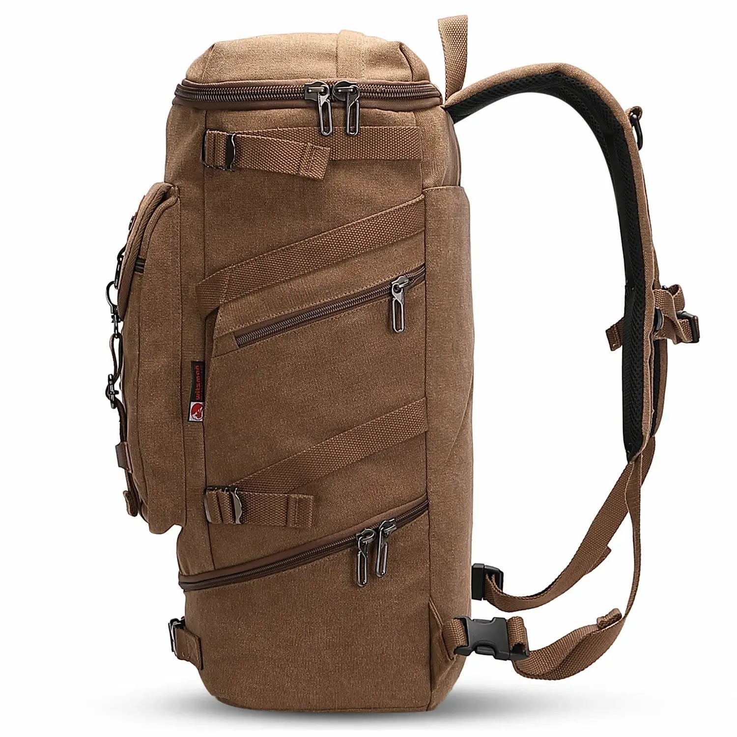 vintage Canvas Carry on Travel Backpack brown