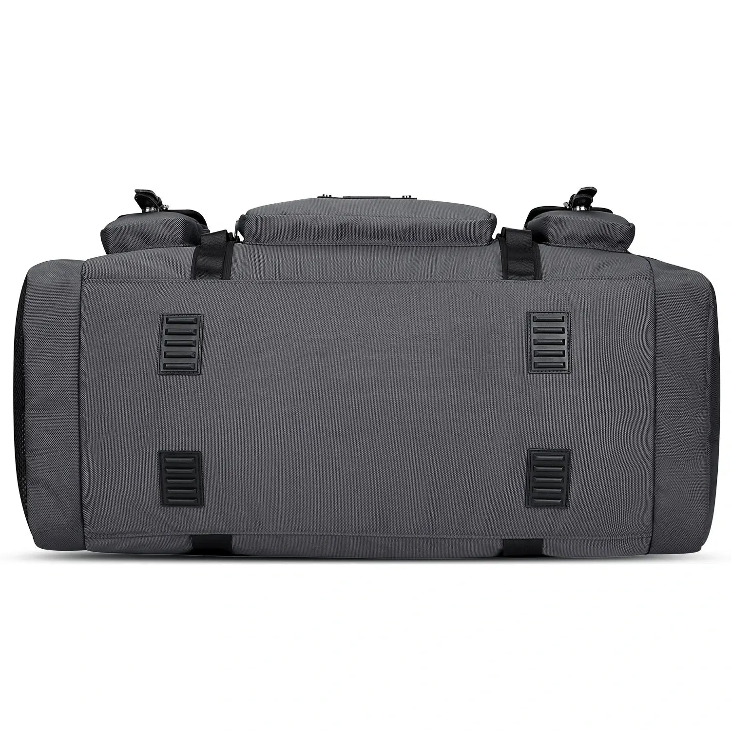 WITZMAN 54L silvery grey travel duffel bag for men with shoe compartment and wet-dry bottom
