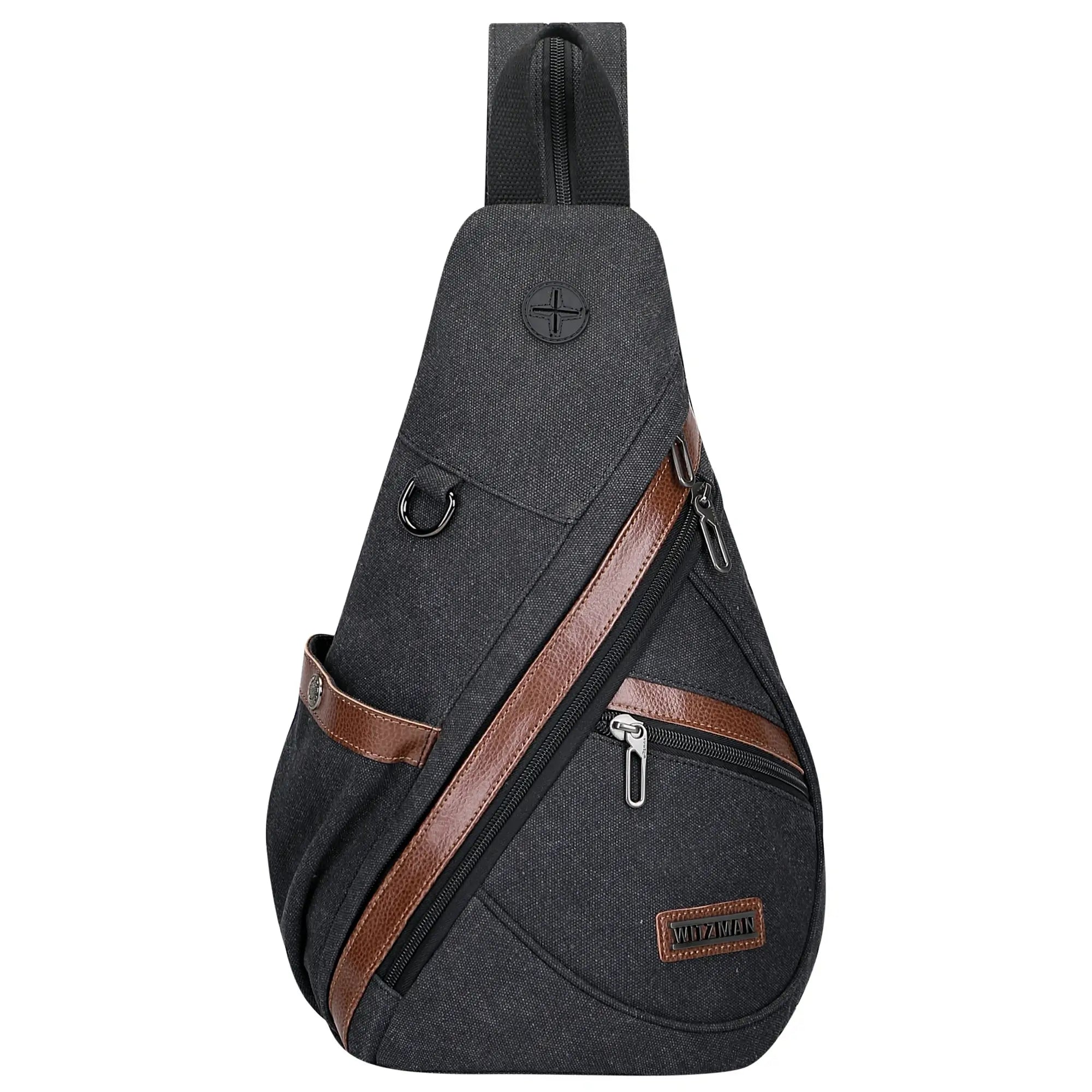 Canvas Sling Bag for Men Women #color_black