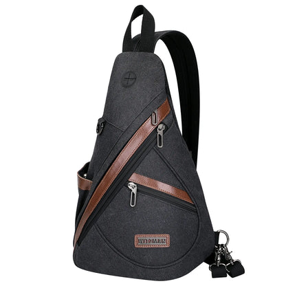Canvas Sling Bag for Men Women #color_black