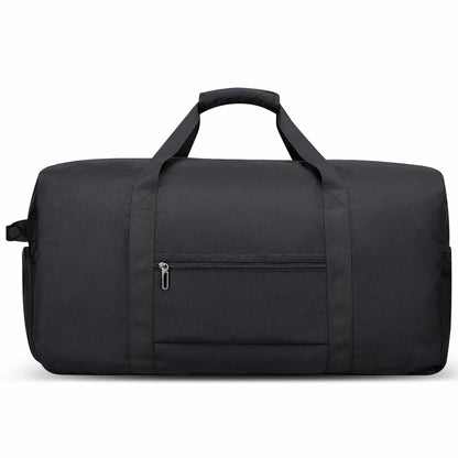 Foldable Duffel Bag for Travel 65L Lightweight Packable black nylon bag