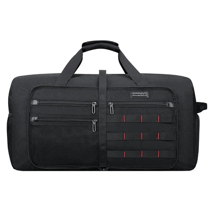 Foldable Duffel Bag for Travel 65L Lightweight Packable black nylon bag