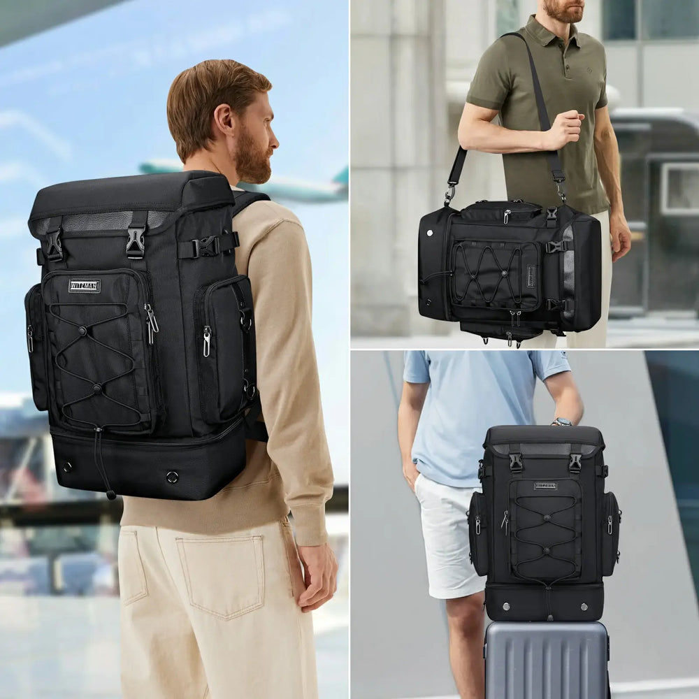 B691 Black travel backpack for men witzman