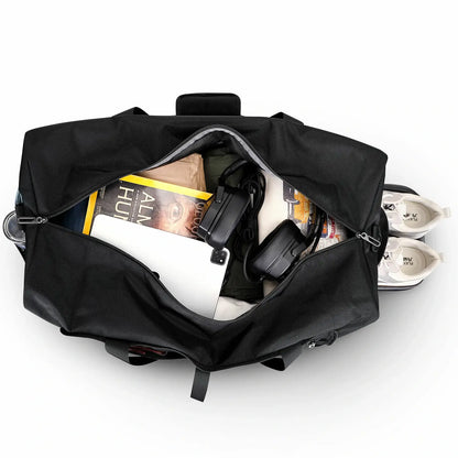 Foldable Duffel Bag for Travel 65L Lightweight Packable black nylon bag