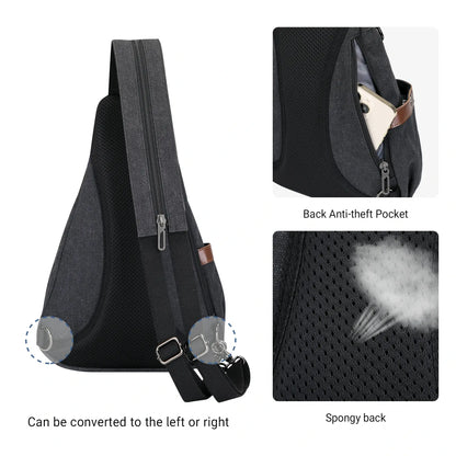 a8004 Canvas Sling Bag for Men Women #color_black