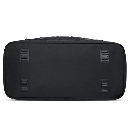 WITZMAN B720 men’s large nylon duffel bag with double-layer shoe compartment - black bag