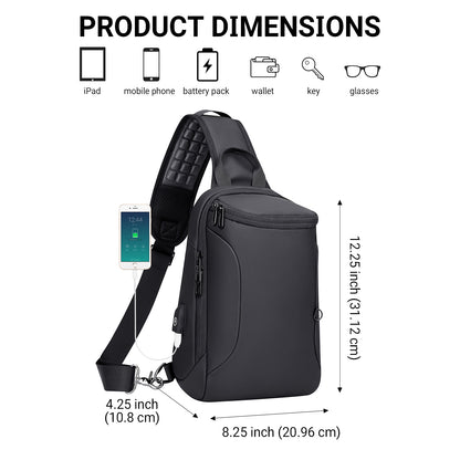 Black Nylon Sling Bag For Men