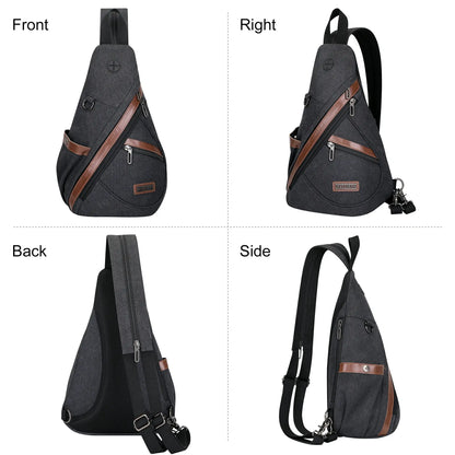 a8004 Canvas Sling Bag for Men Women #color_black