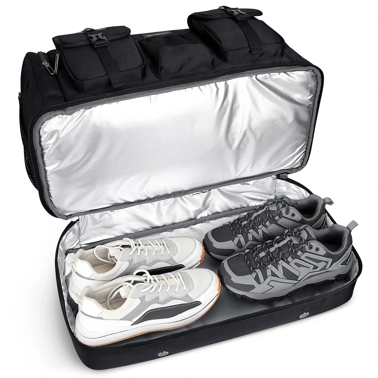 Double-Layer Duffel Bag Modern Split-Level Design with Bottom Shoe Compartment B723