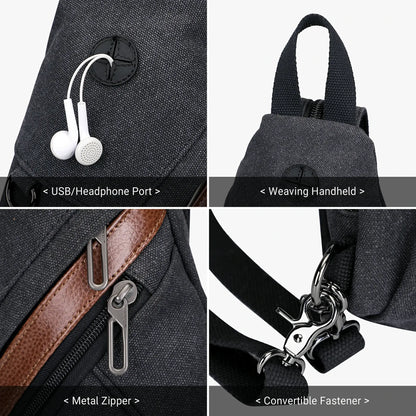 a8004 Canvas Sling Bag for Men Women #color_black