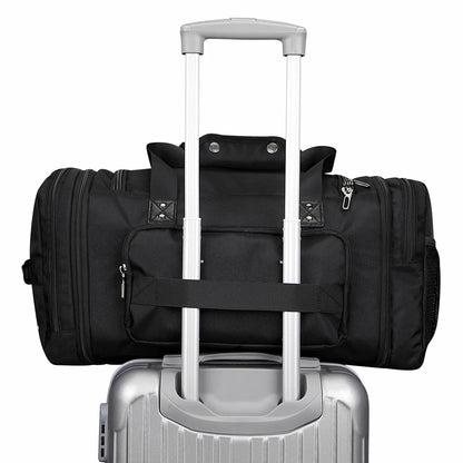 Duffel Bag Nylon Large Gym Weekender Bag With Shoe Compartment black