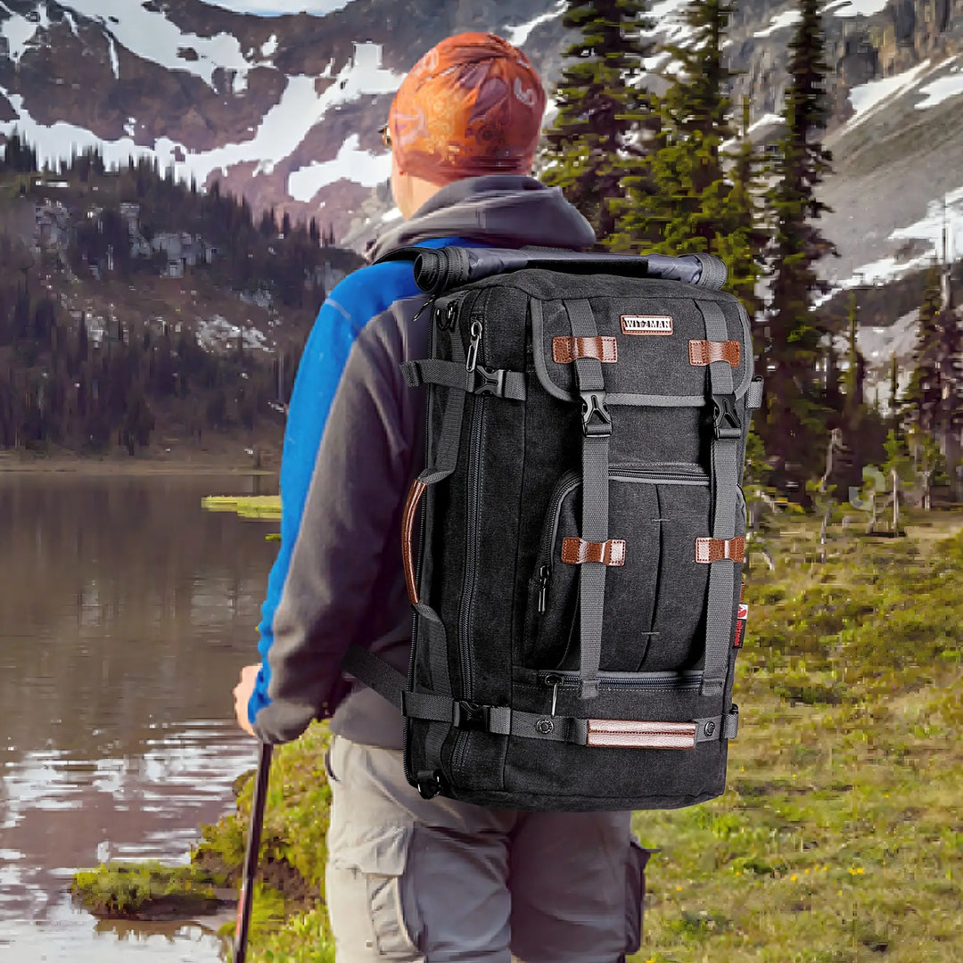 Sac à dos de voyage en toile rouge pour femme 