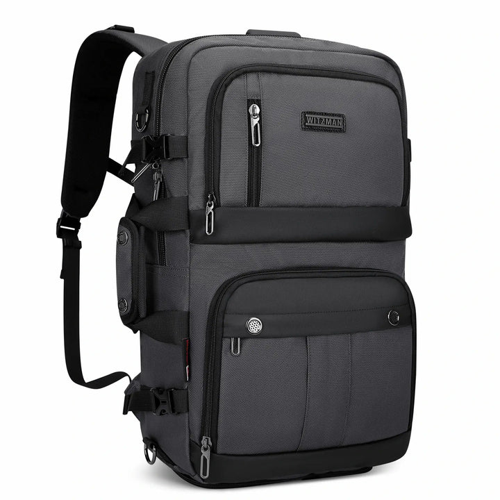 Black Nylon Travel Backpack for Men