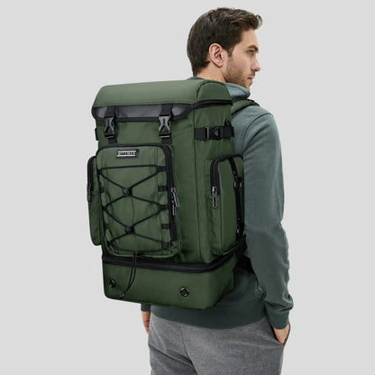 40L Nylon Travel Backpack With Shoe Compartment b691 amry green pack