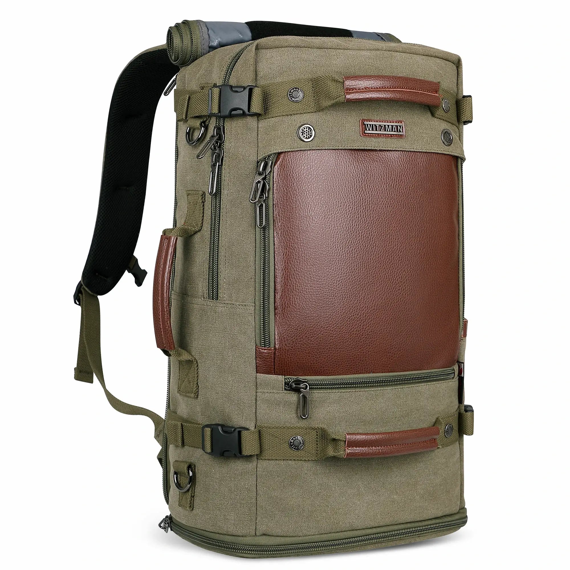 Travel Luggage Canvas Backpack for Men 22.5 inch green Rucksack