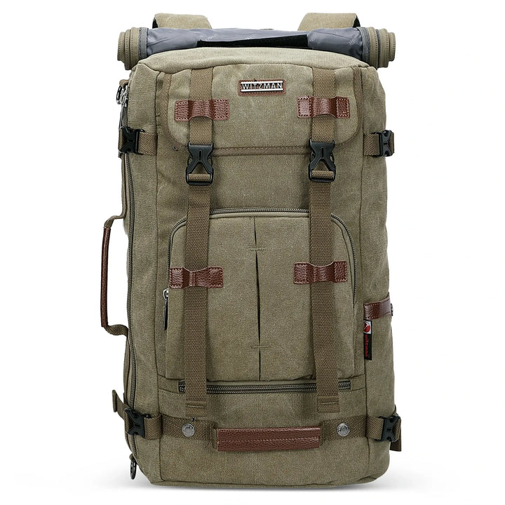 Roter Canvas-Rucksack, Reiserucksack für Damen 