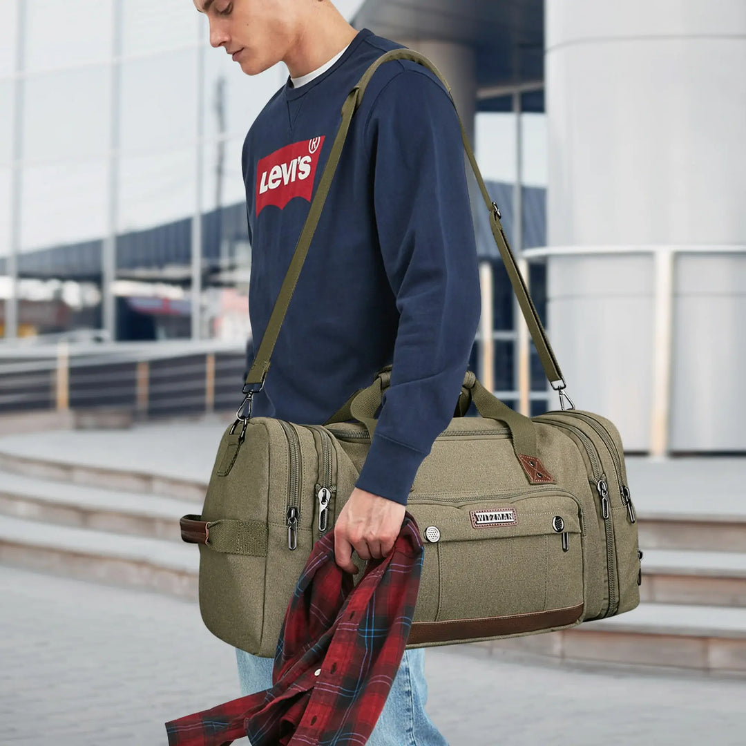 Grands sacs de voyage en toile tendance pour hommes 