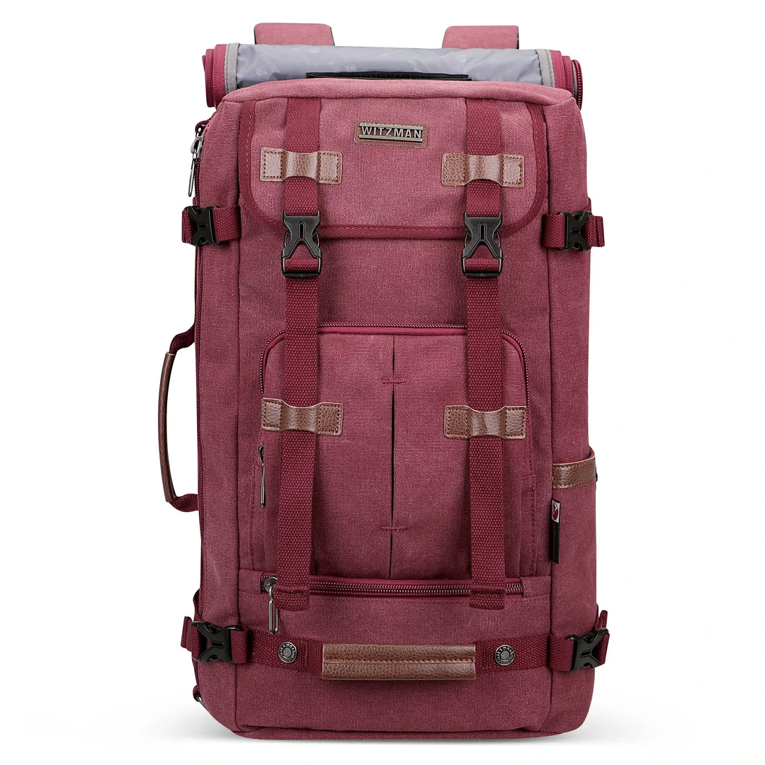 Roter Canvas-Rucksack, Reiserucksack für Damen 