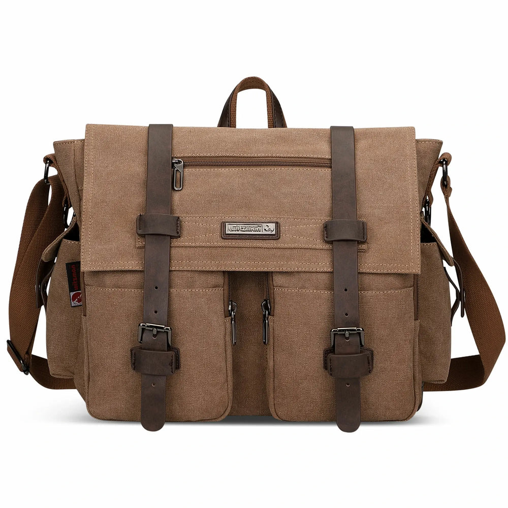 witzman vintage postman bag canvas for men brown business messenger bags a8007 large for men