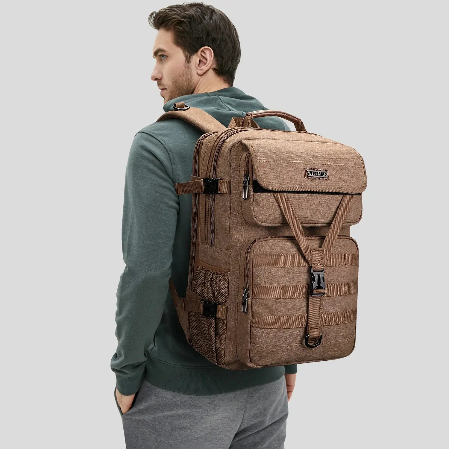 Men’s Canvas Travel Backpack TSA Vintage Carry-On Bag A8012