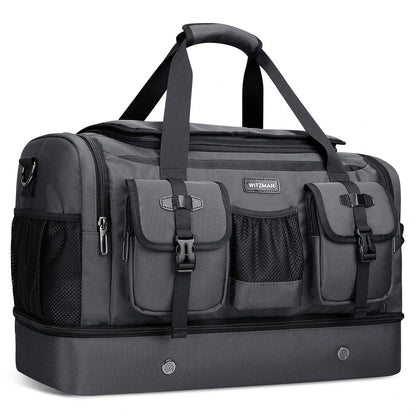 Double-Layer Duffel Bag Modern Split-Level Design with Bottom Shoe Compartment B723