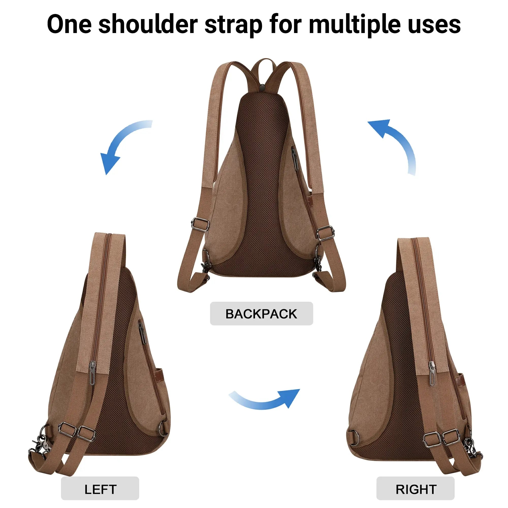 a8004 Canvas Sling Bag for Men Women #color_brown