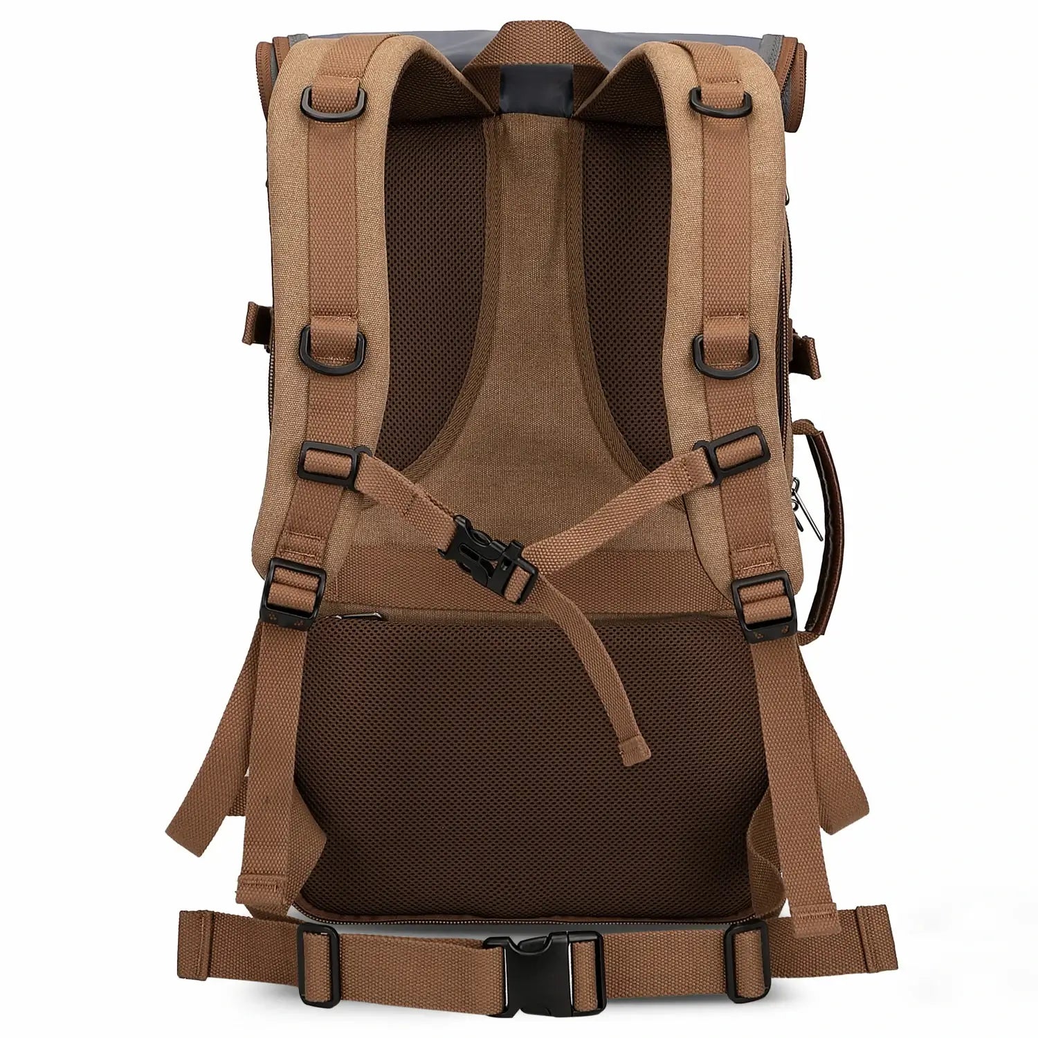 Convertible 40L travel backpack with USB port and 18+ compartments, fits 17 inch laptop, ideal for men and women a8013 brown backpacks